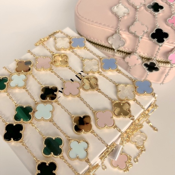 Pink Clover Bracelet Four Leaf Luxury Jewelry Baby Pink Clover - Picture 7 of 11